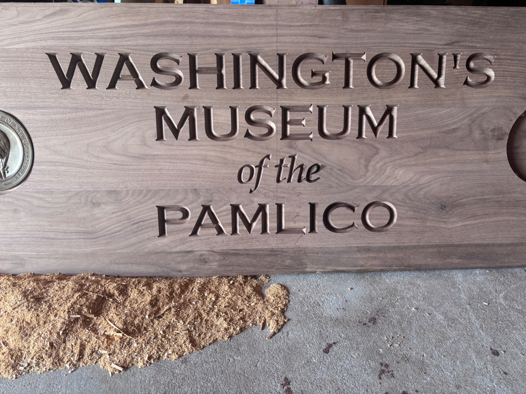 Washington's Museum of the Pamlico — Carved Sign