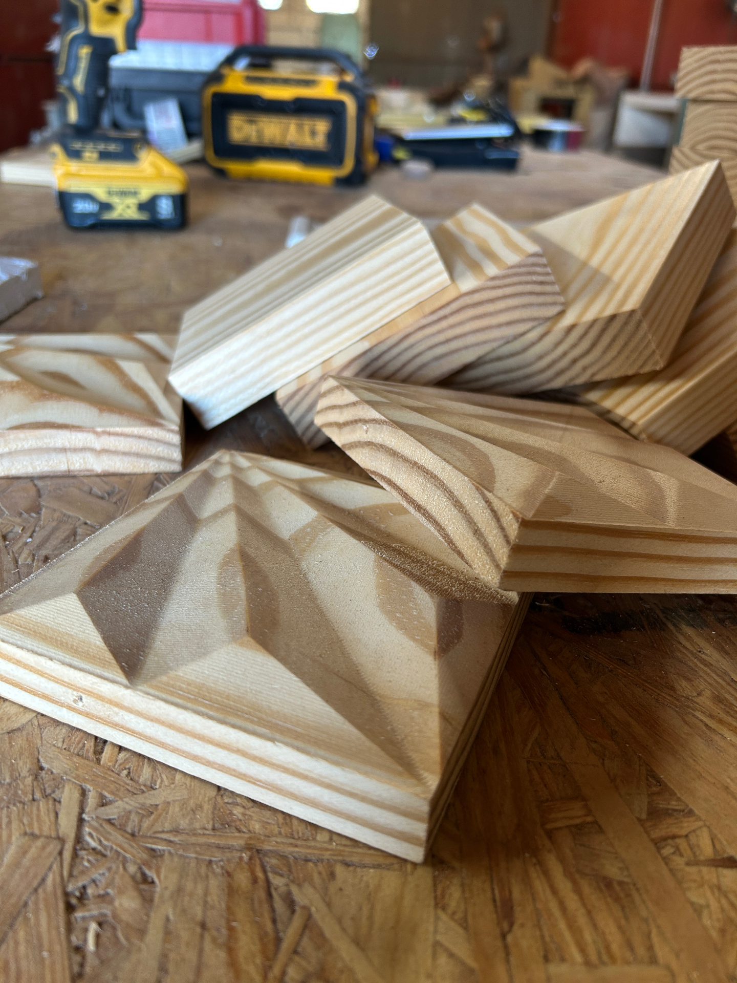 Carved Pine Rosettes